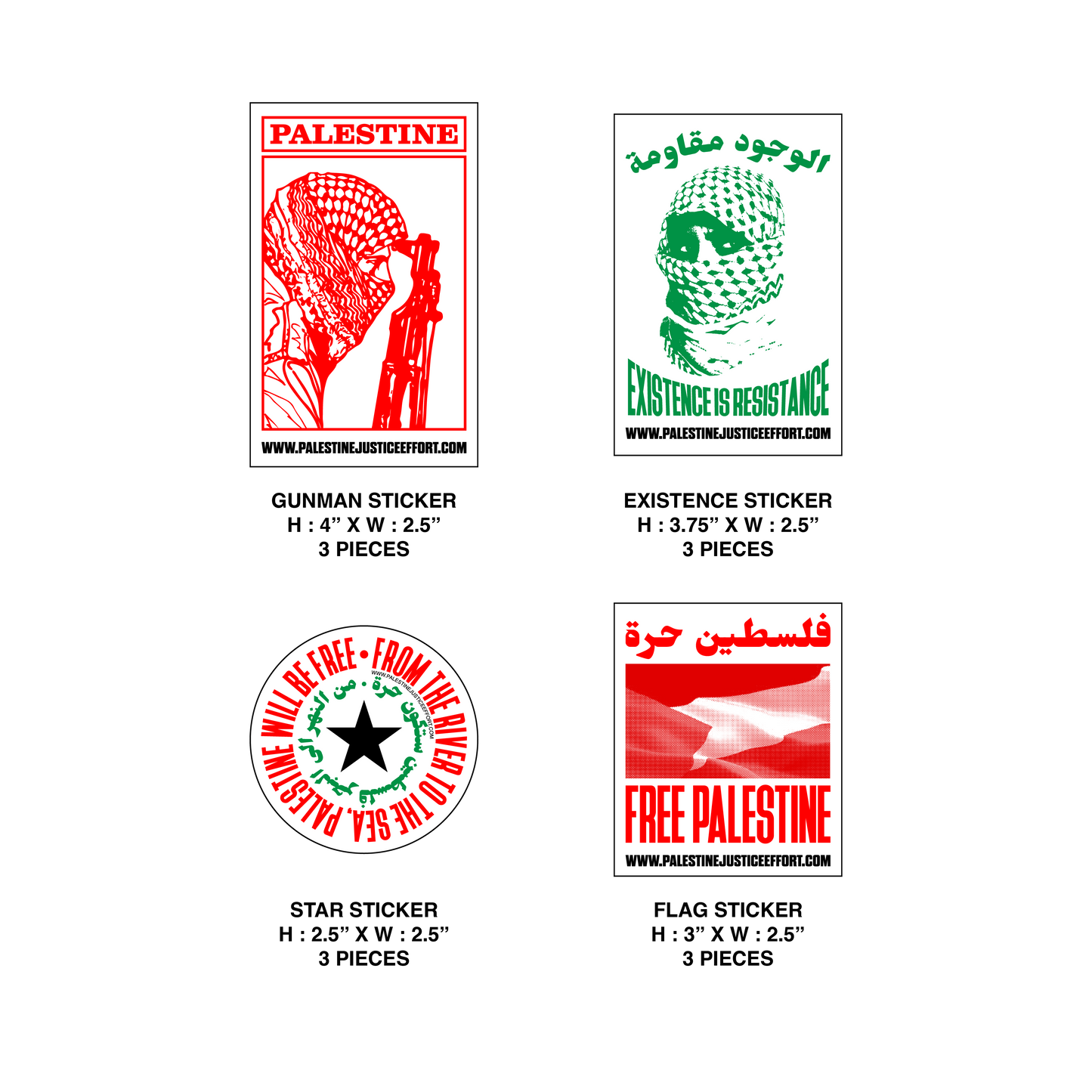 PALESTINE STICKER PACK - 48 PIECES