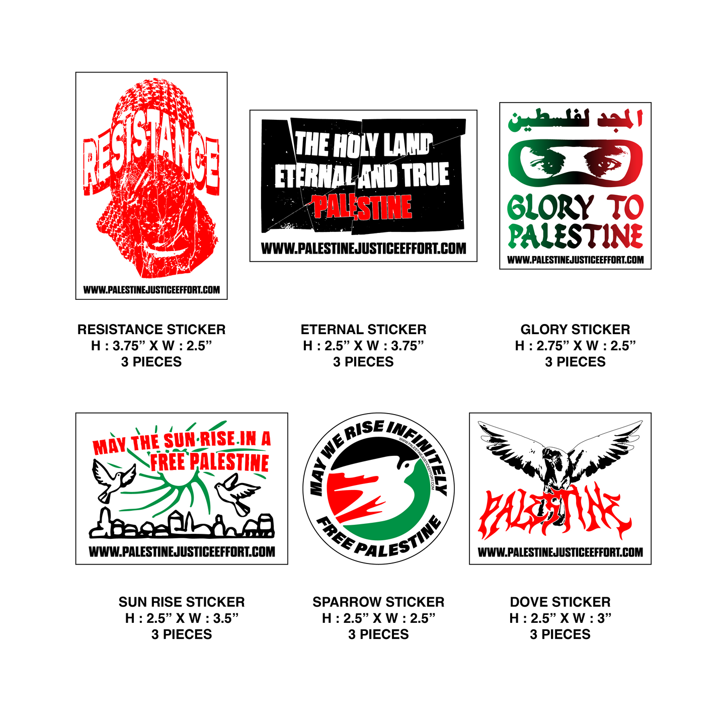 PALESTINE STICKER PACK - 48 PIECES