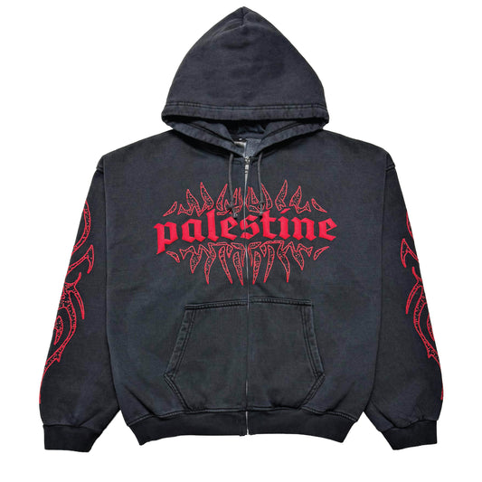 ETCHED ZIP HOODED SWEATSHIRT